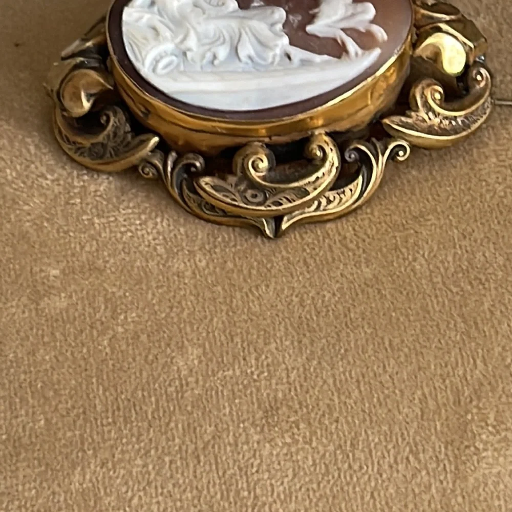 Cameo pendant and brooch 3” by 2 1/4” - Picture 7 of 14